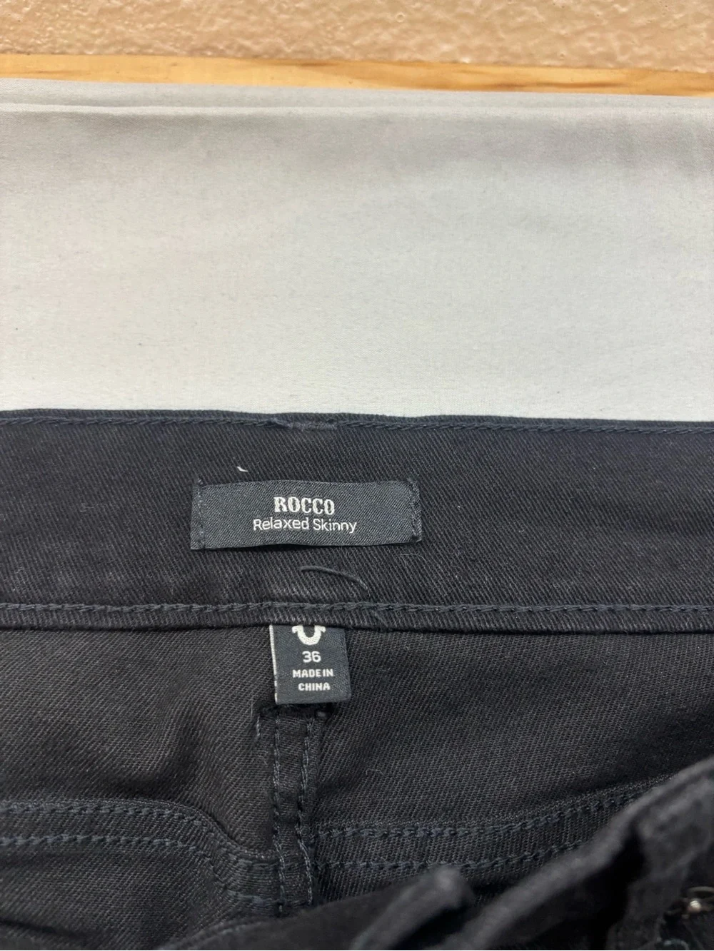 True Religion Men's Black Slim Straight Jeans